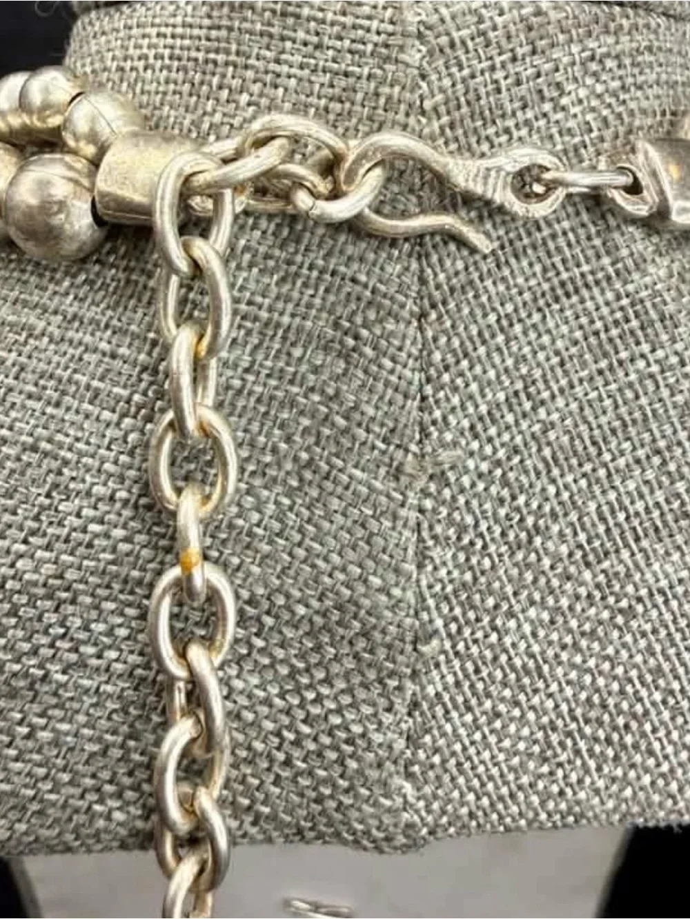 Silver-Tone Crystal Pendant Layered Necklace - Vintage Style